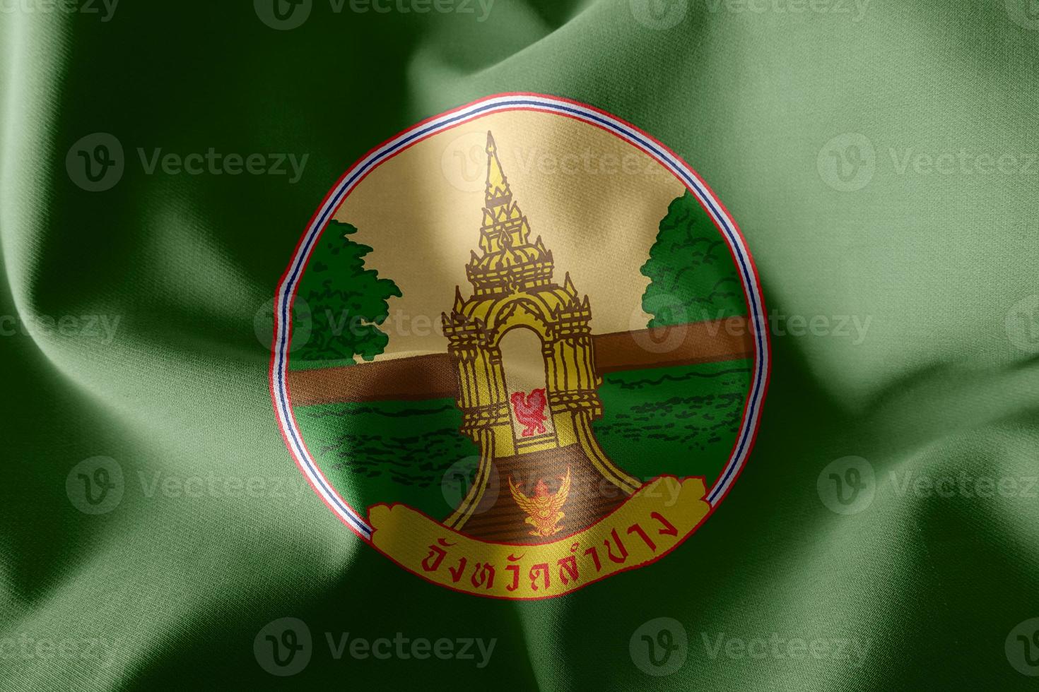 3D illustration flagga av lampang är en provins i Thailand. wavin foto