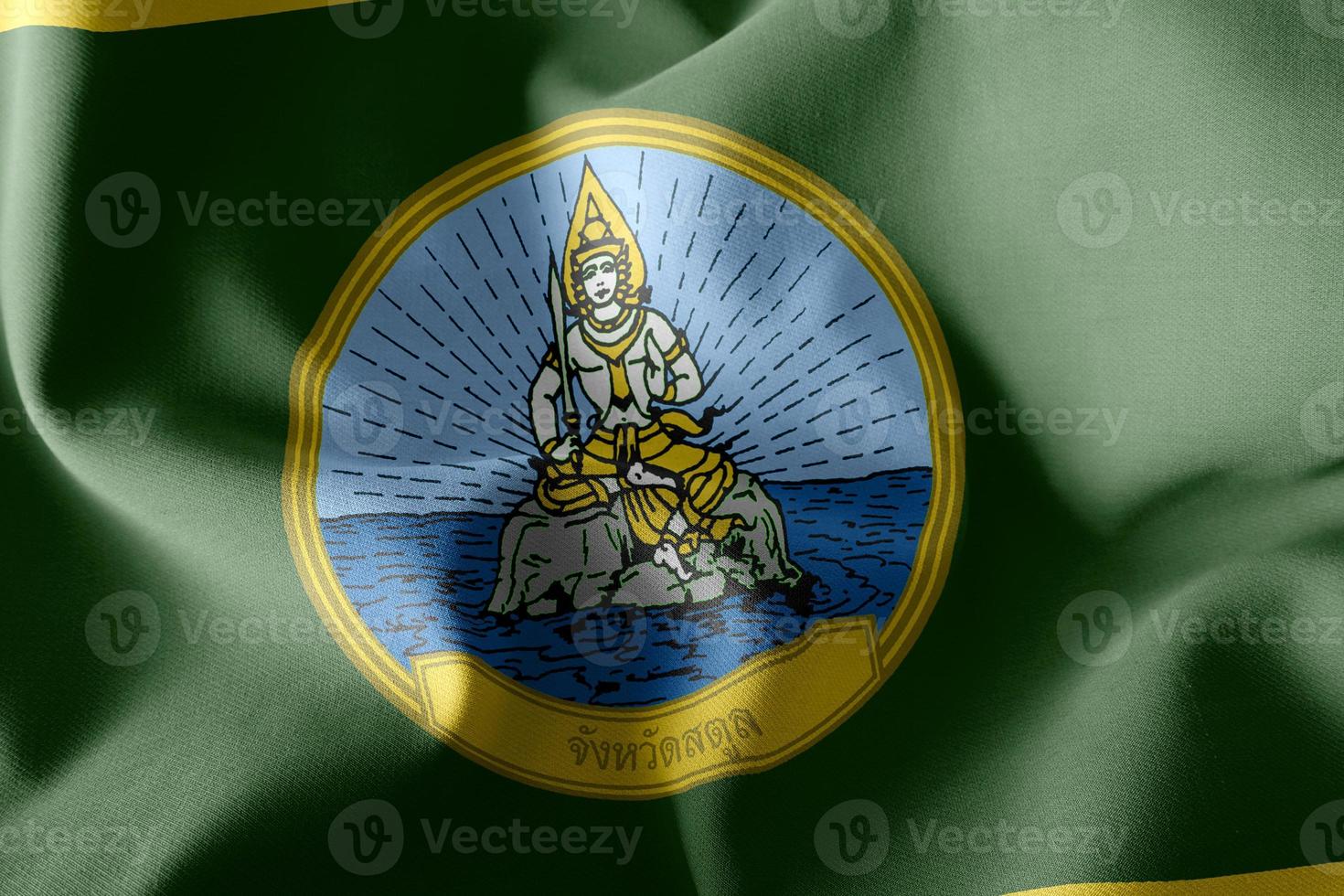 3d illustration flagga av satun är en provins i thailand. vinka foto