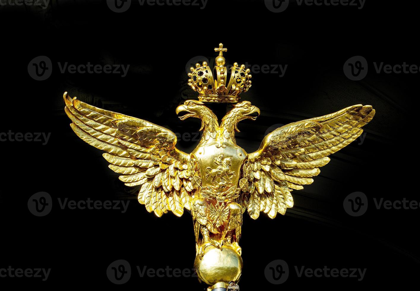 brons dubbelhövdad örn - emblem för det ryska imperiet foto