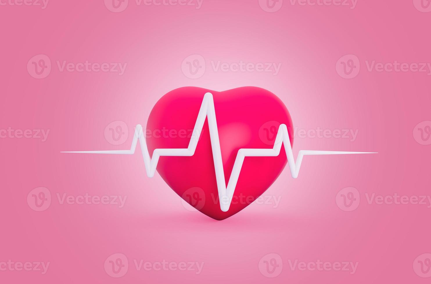 hjärtslag eller kardiogram medicinsk bakgrund 3d illustration foto