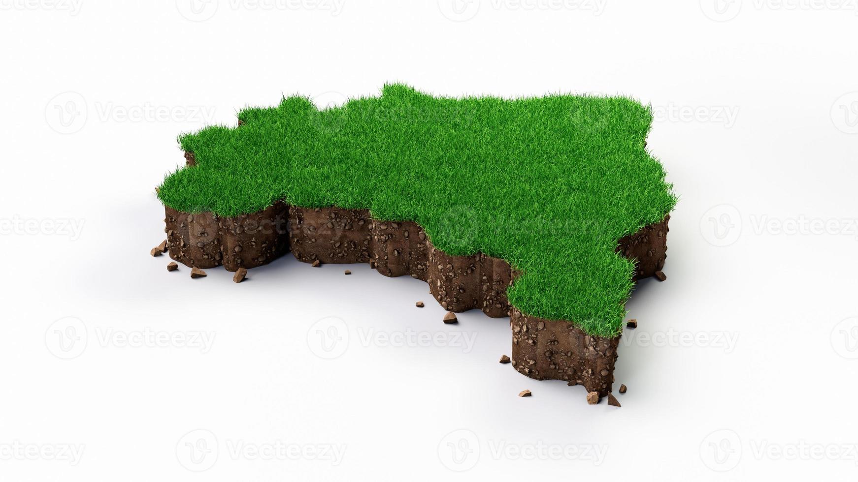 Brasilien karta gräs och marken textur 3d illustration foto