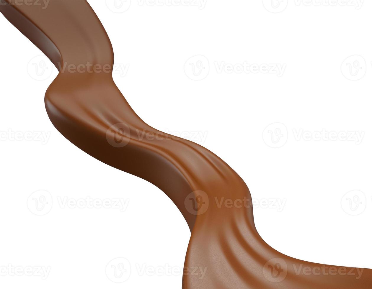 choklad våg vacker, elegant stänk av choklad 3d illustration foto