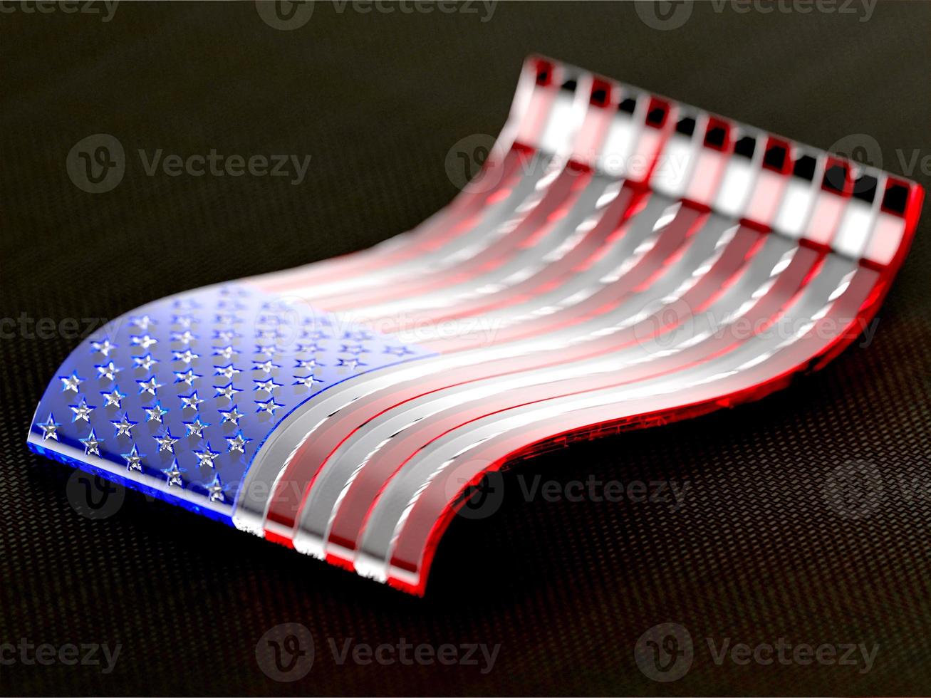 viftar med oss amerika staternas flagga 4 juli självständighetsdag i 3d rendering foto