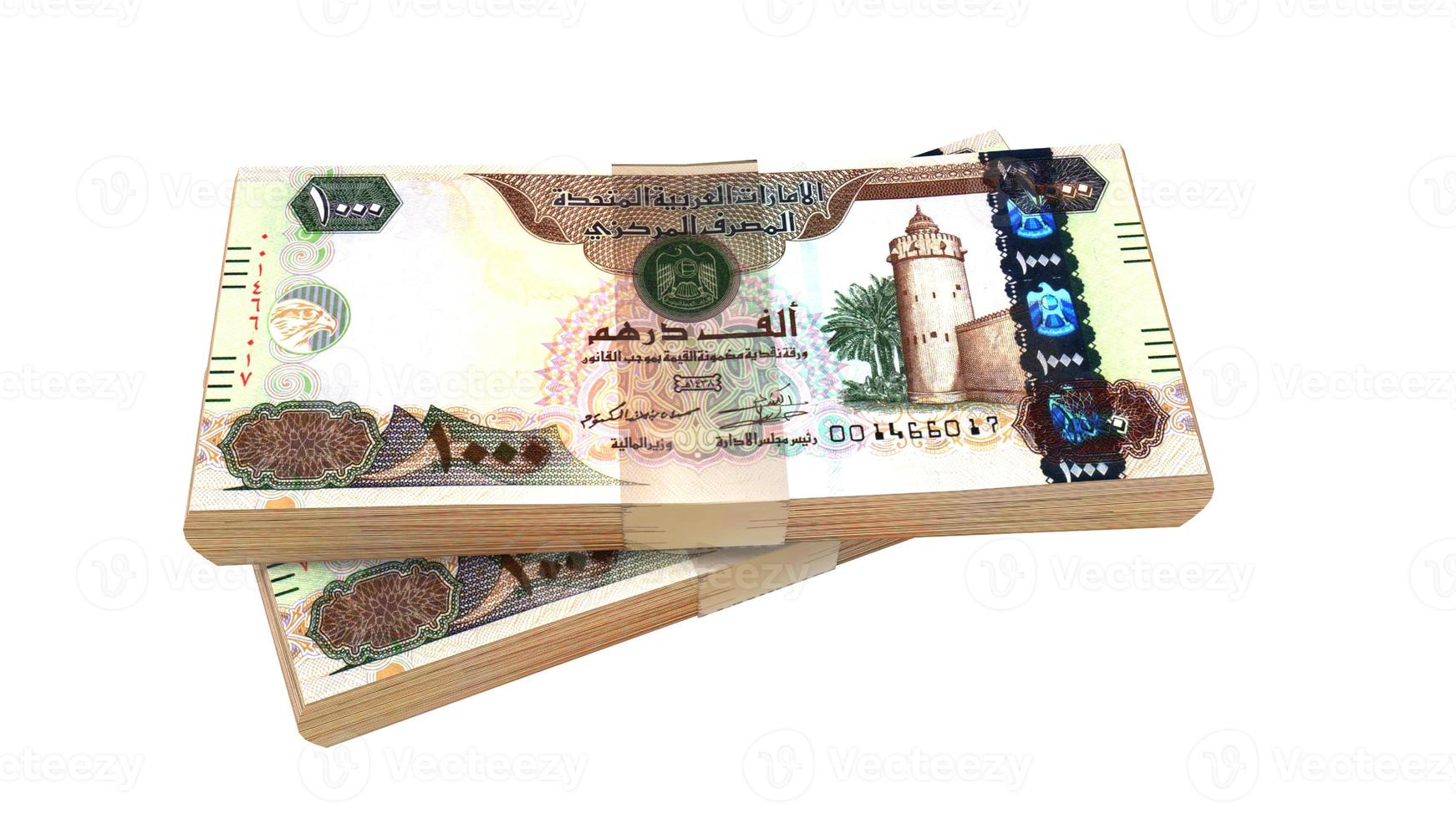 Förenade Arabemiraten dirham valuta 3d render foto