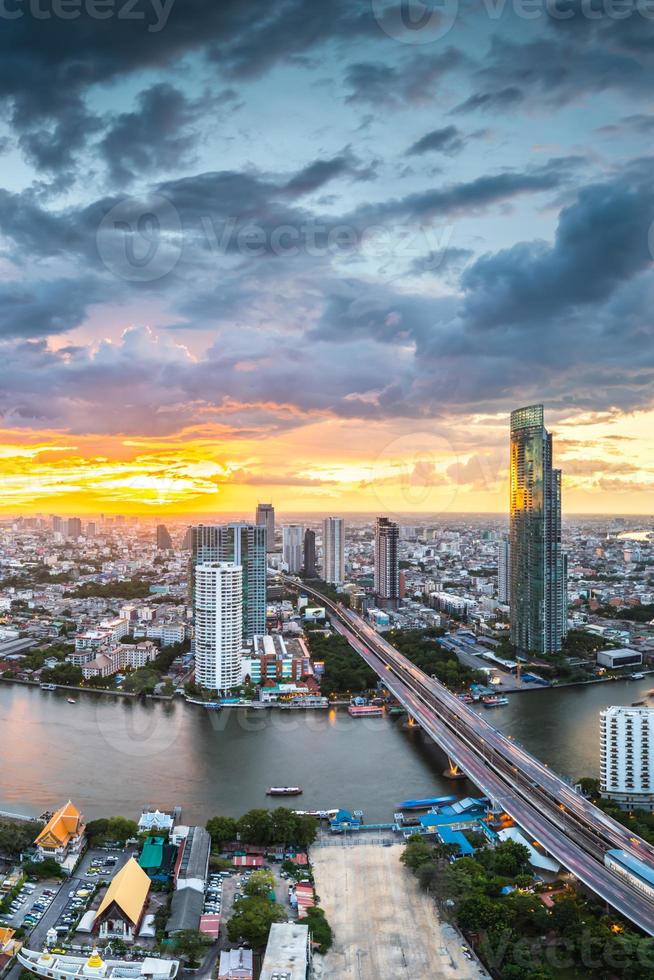 landskap av Chaophraya River, Bangkok foto