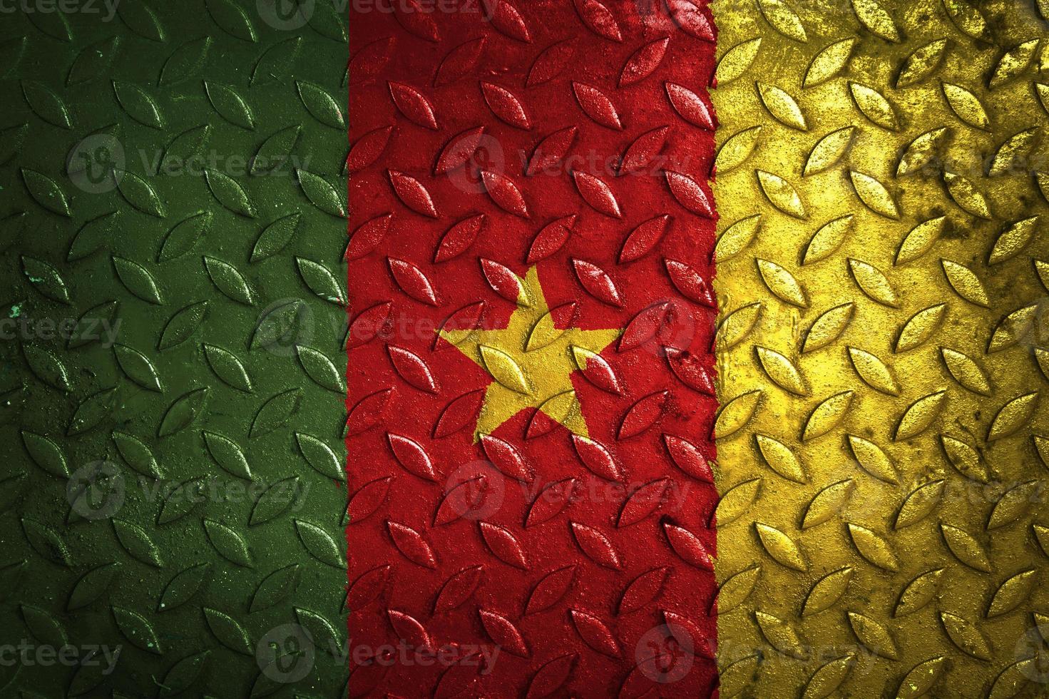 Kamerun flagga metall textur statistik foto