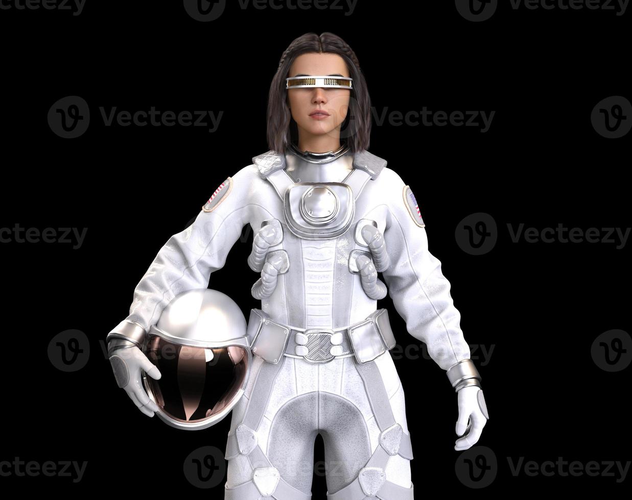 astronaut avatar bär virtuell verklighet glasögon 3d render foto