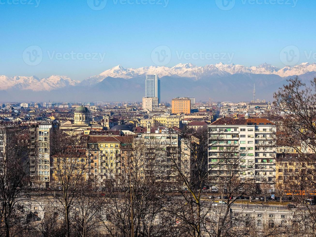 hdr flygfoto över turin foto