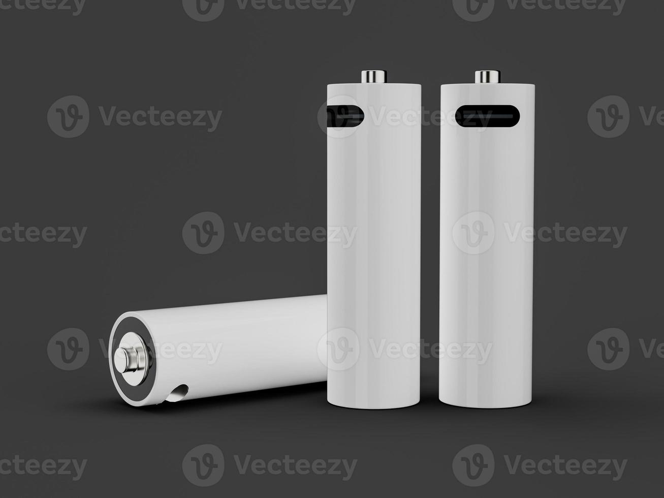 aa storlek batterier mock-up isolerade uppladdningsbart batteri usb typ c laddning 3d illustration foto