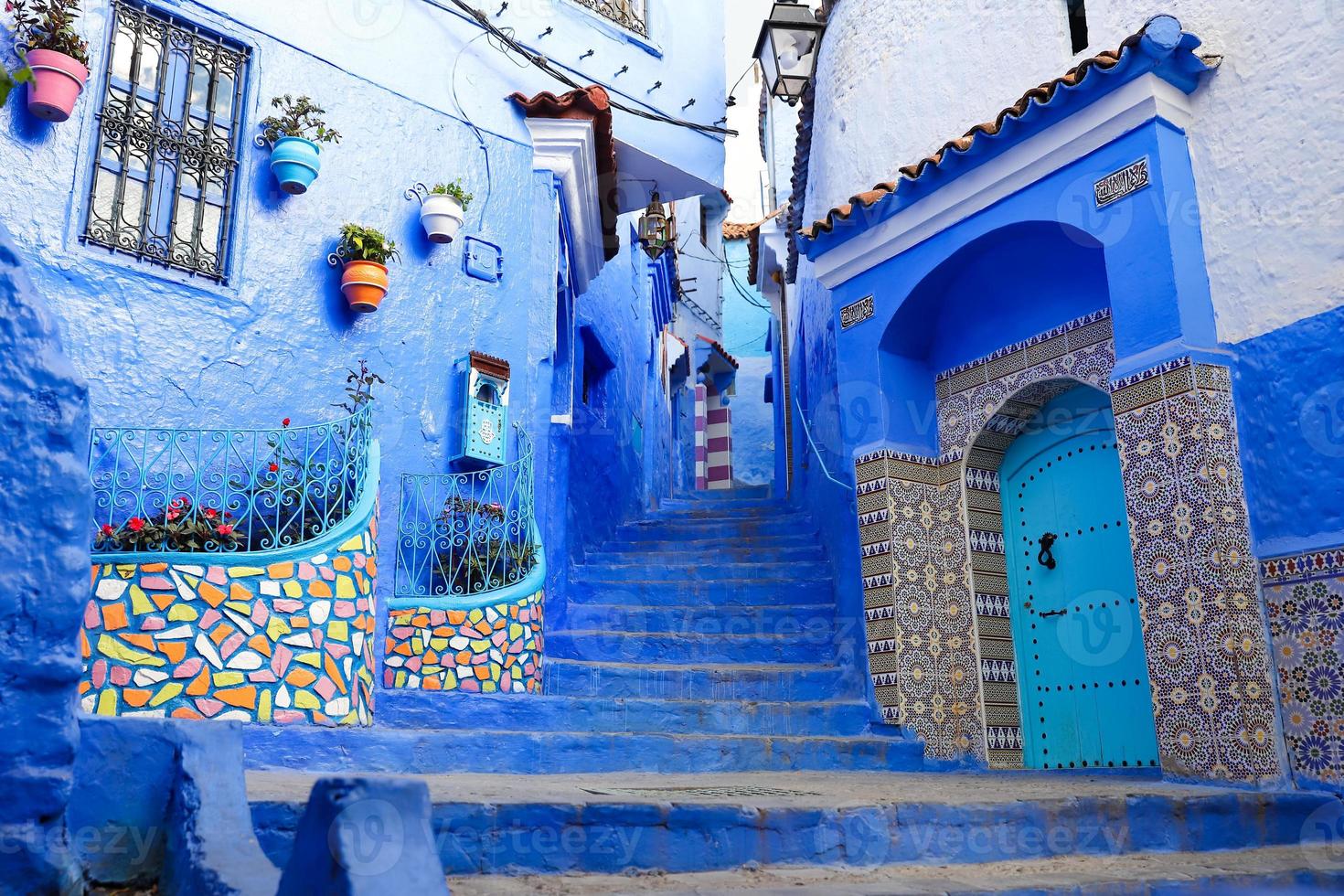 gata i Chefchaouen, Marocko foto