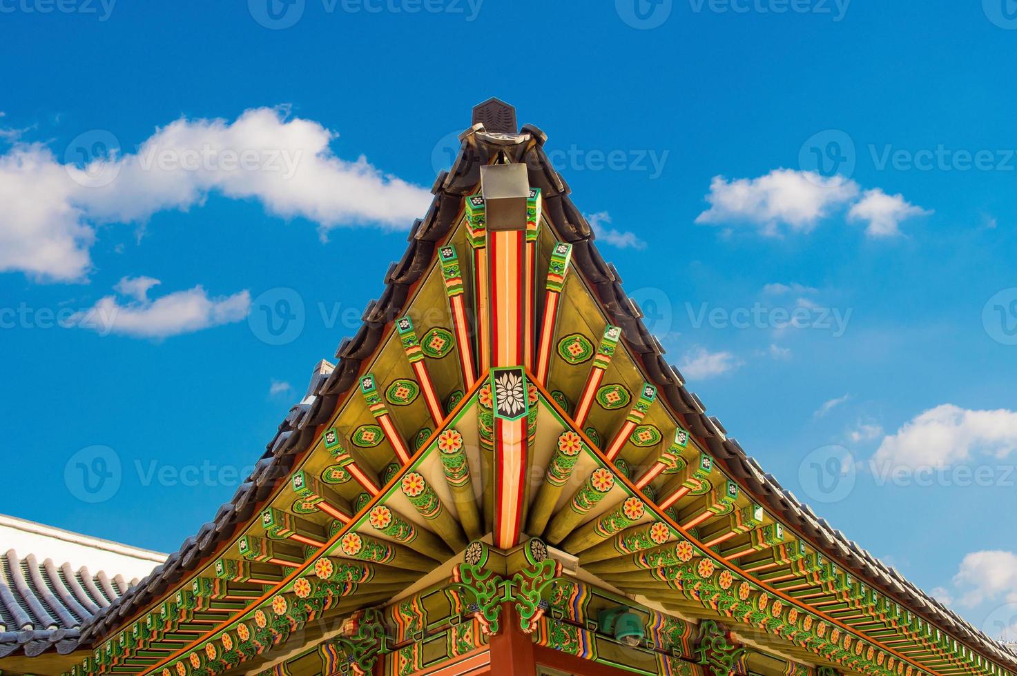 taket av Gyeongbokgung-palatset i Seoul, foto