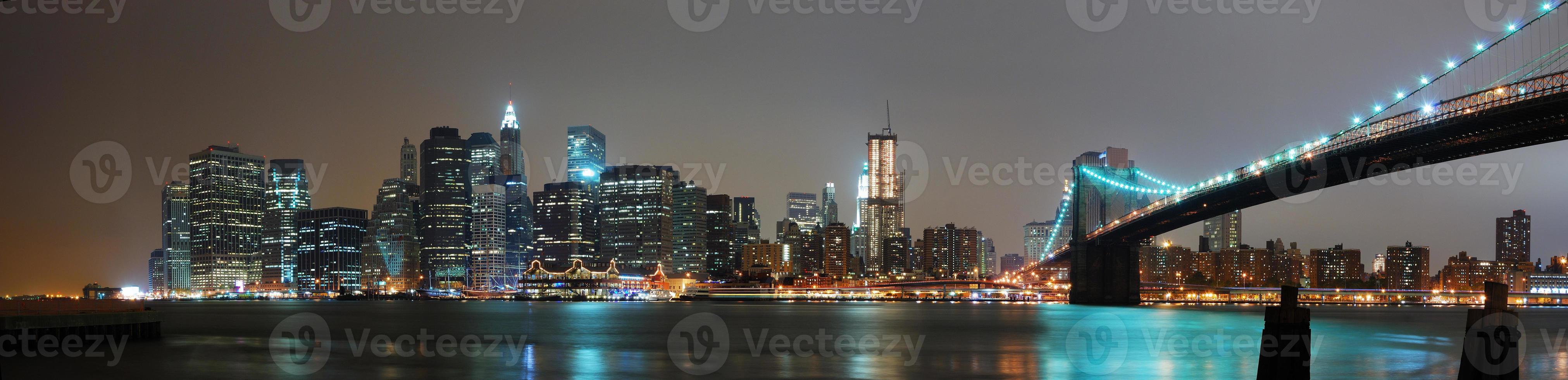 new york city night panorama foto