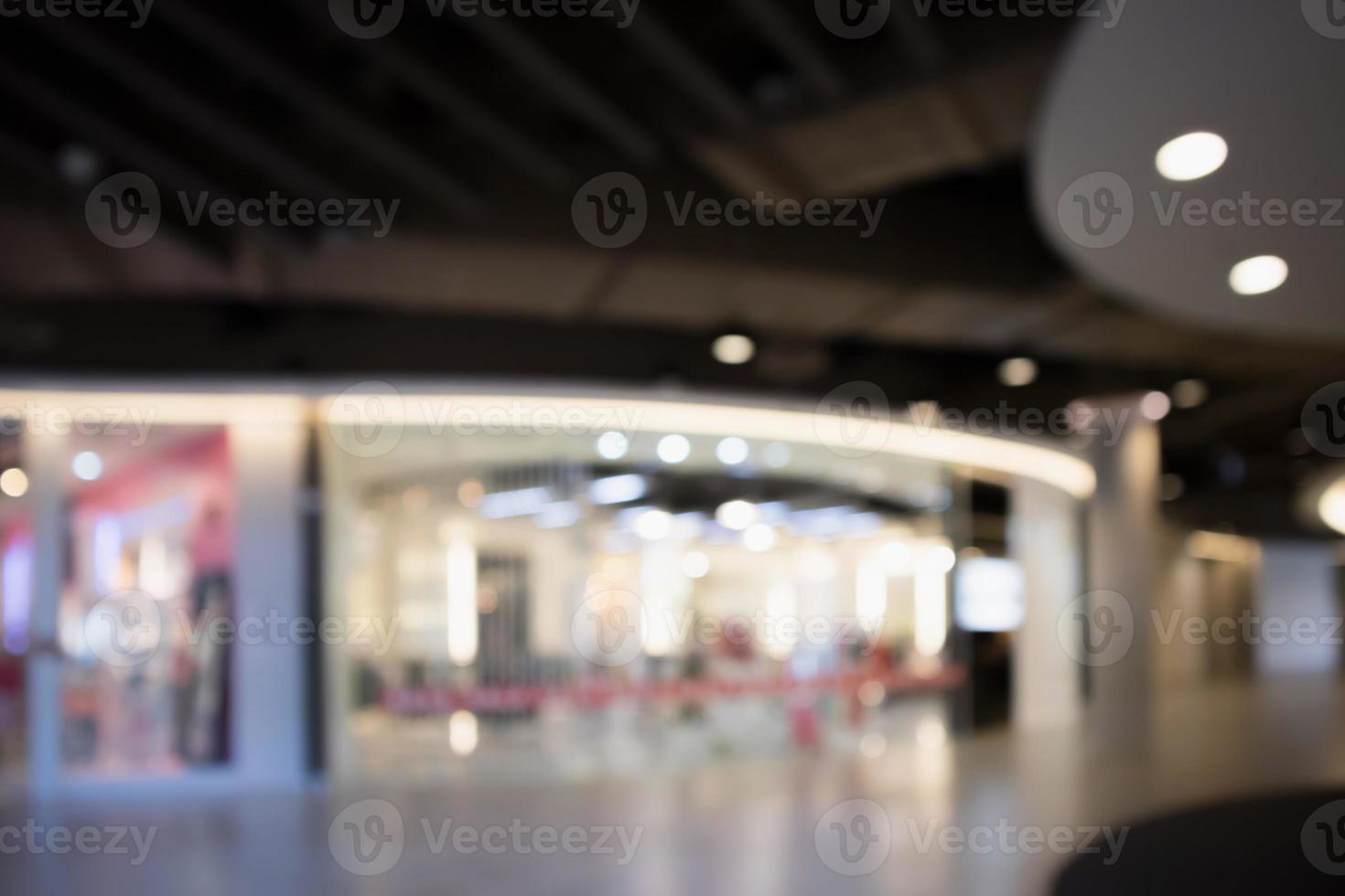 abstrakt oskärpa modern shopping mall interiör defokuserad bakgrund foto