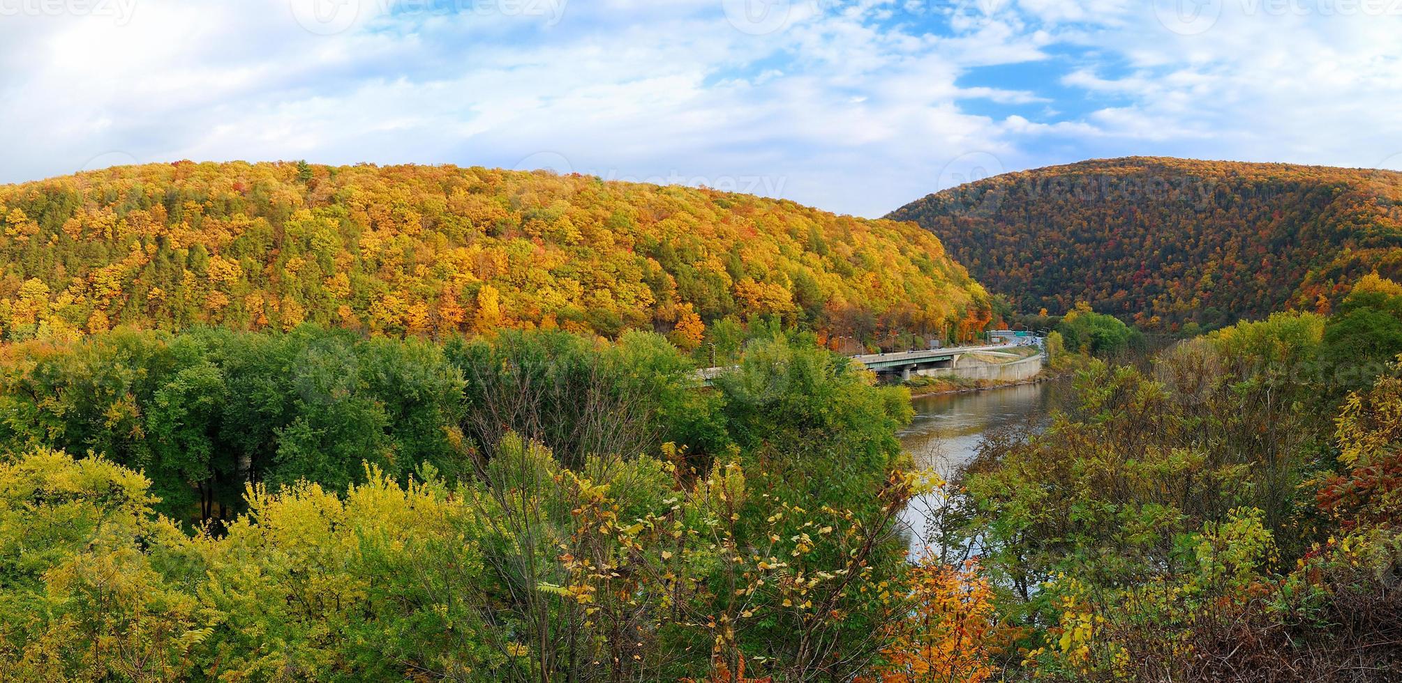 delaware vattengap panorama på hösten foto