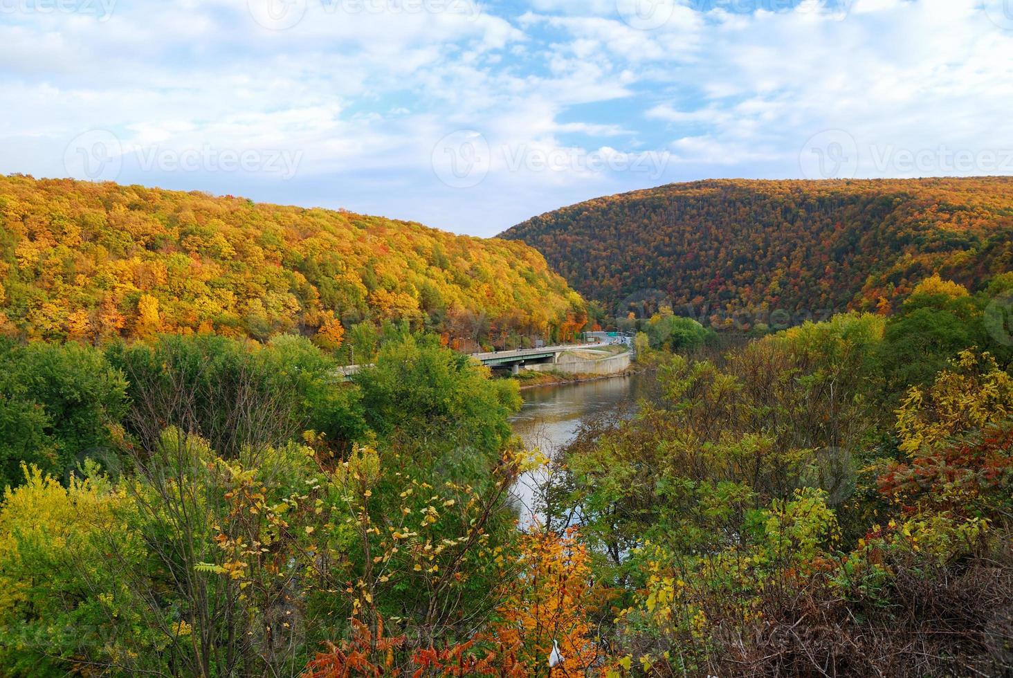 delaware vattengap panorama på hösten foto