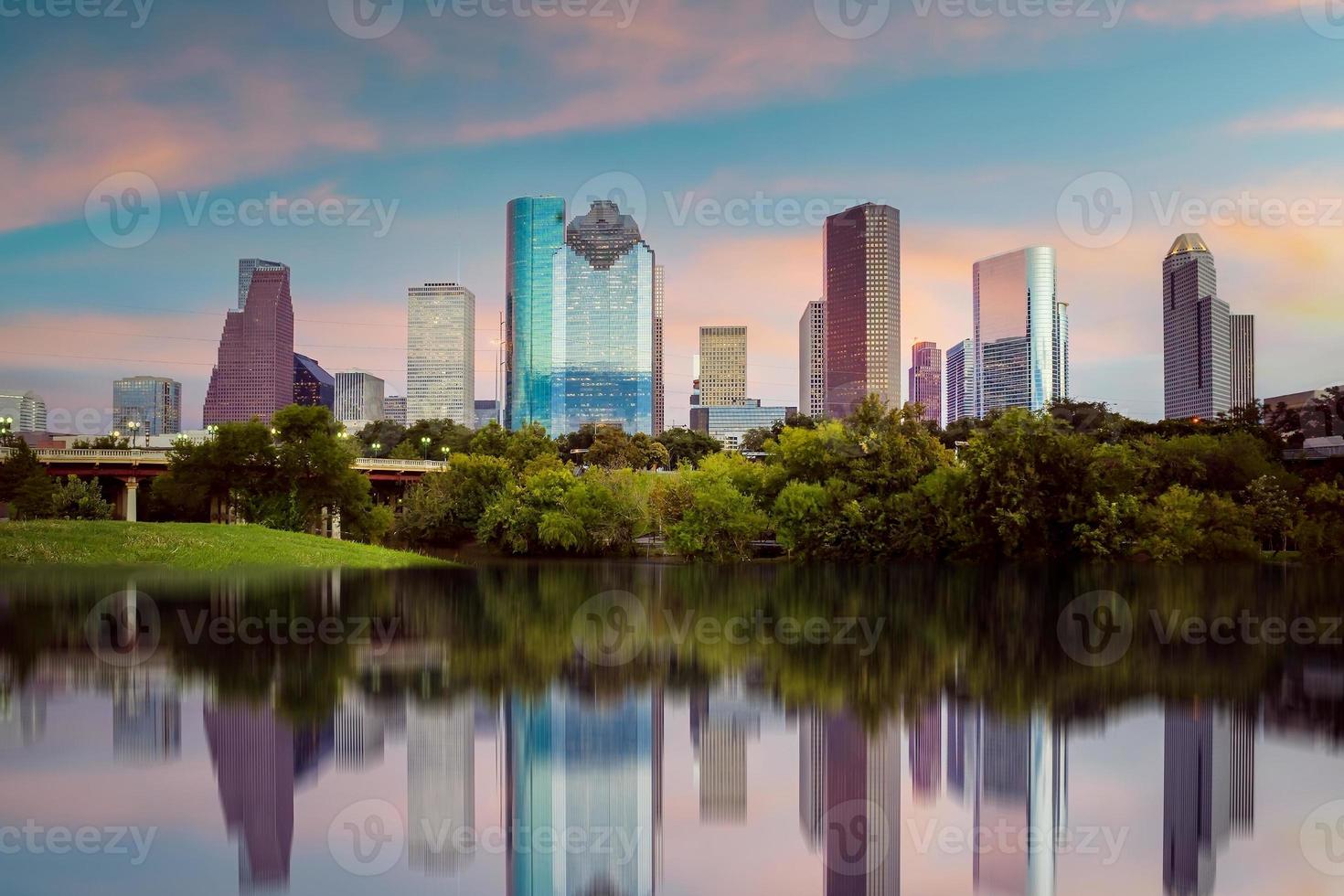 houston city downtown skyline stadsbilden i texas usa foto