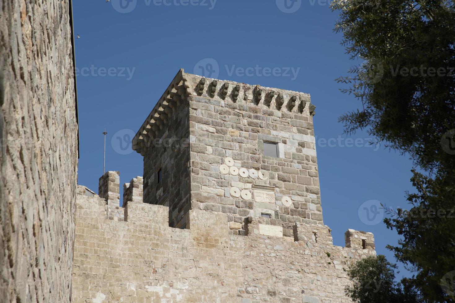 torn i bodrum slott, mugla, kalkon foto