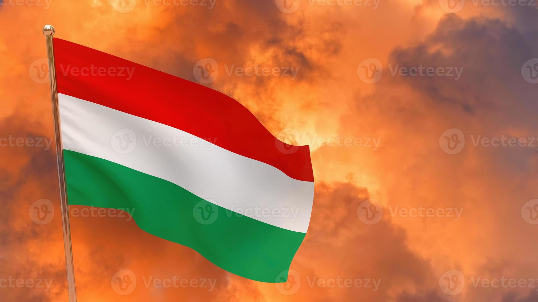 Ungerns flagga på stång foto