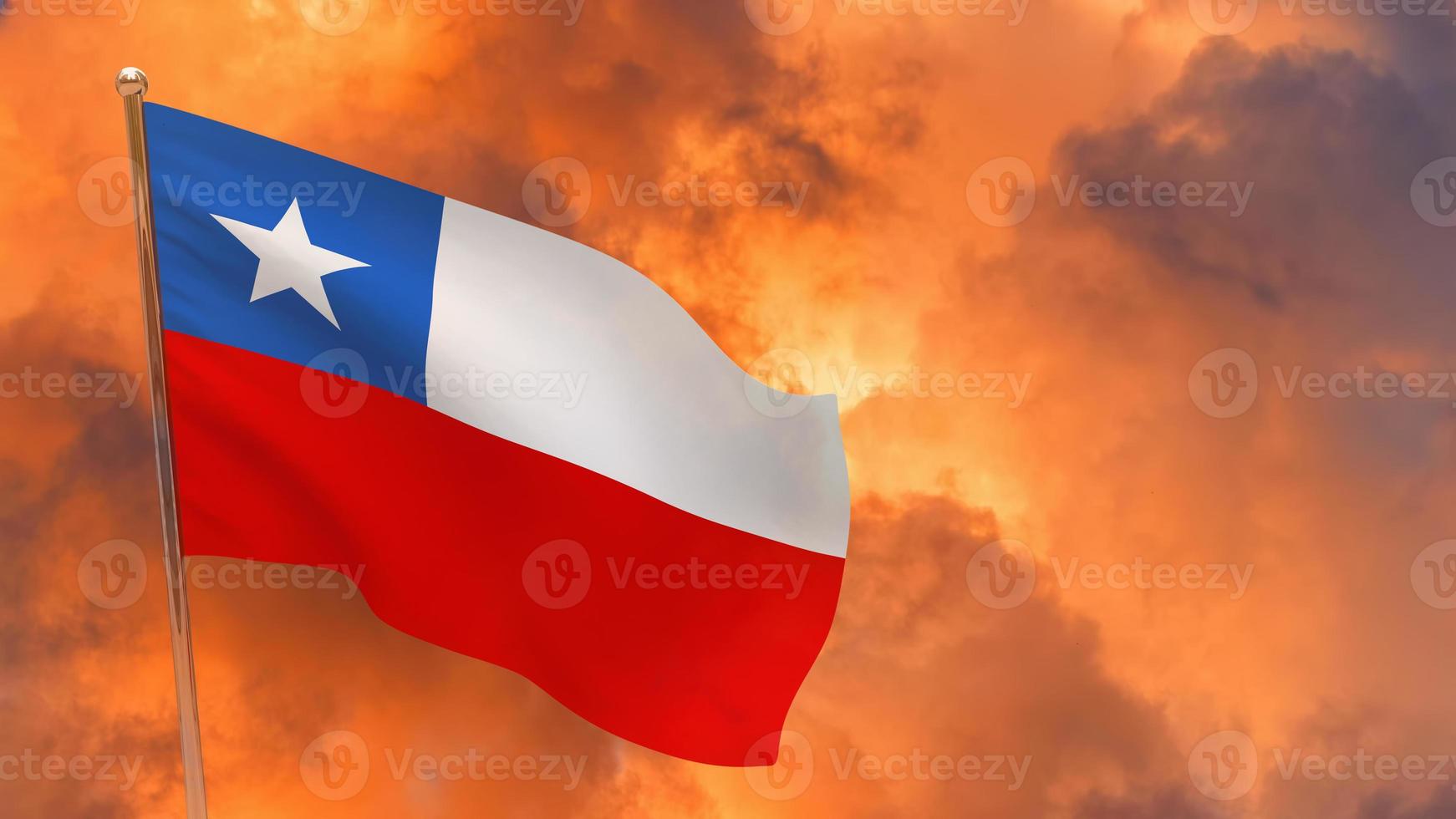 chiles flagga på stolpen foto