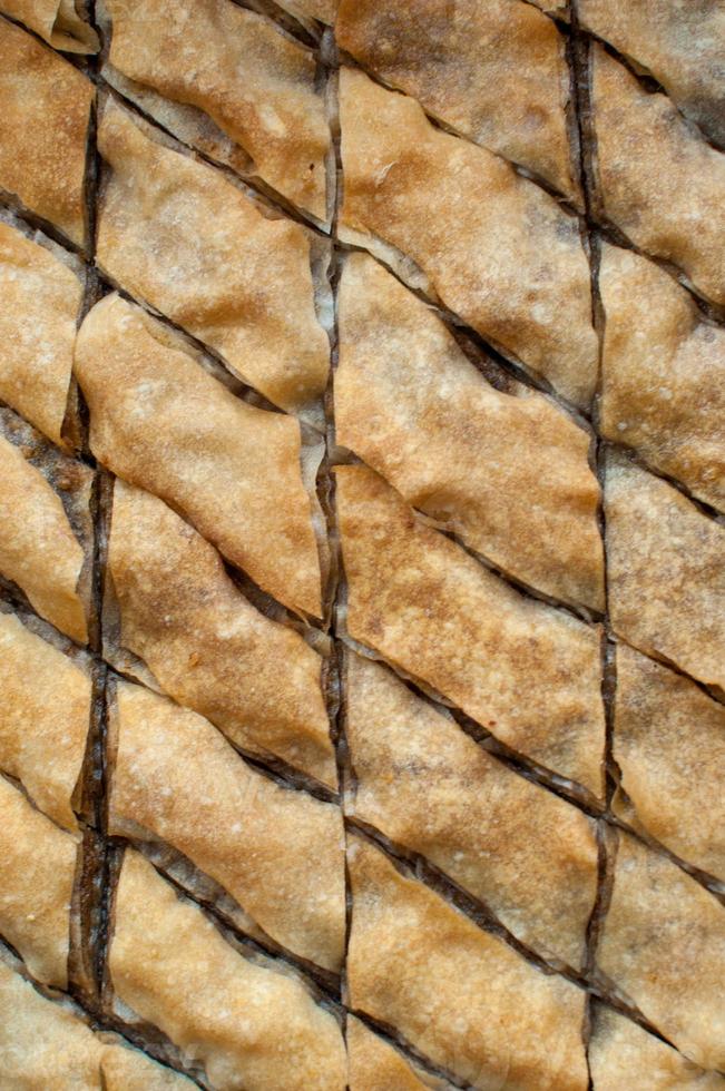 baklava, turkisk efterrätt gjord av tunn bakelse, nötter och honung. foto