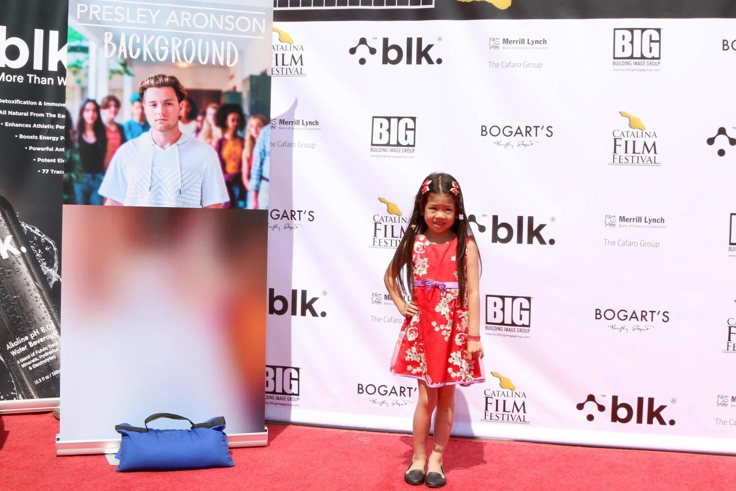 los angeles sep 19 - xiaow an jin på catalina filmfest på long beach bakgrund kort röd matta, på scottish rite event center den 19 september 2021 i long beach, ca foto