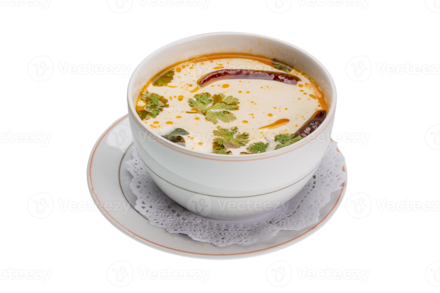 thailändska berömda soppa thom yam foto