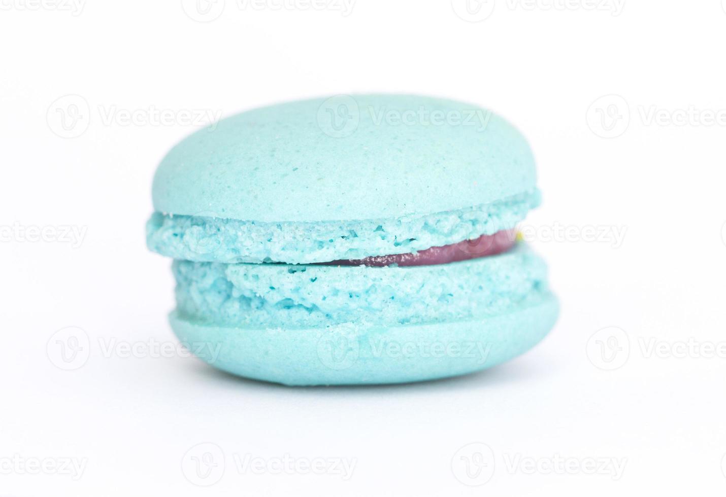 franska blå macaron isolerade foto