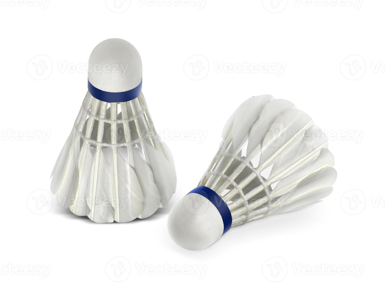 badmintonboll eller fjäderboll isolerad på vit bakgrund foto