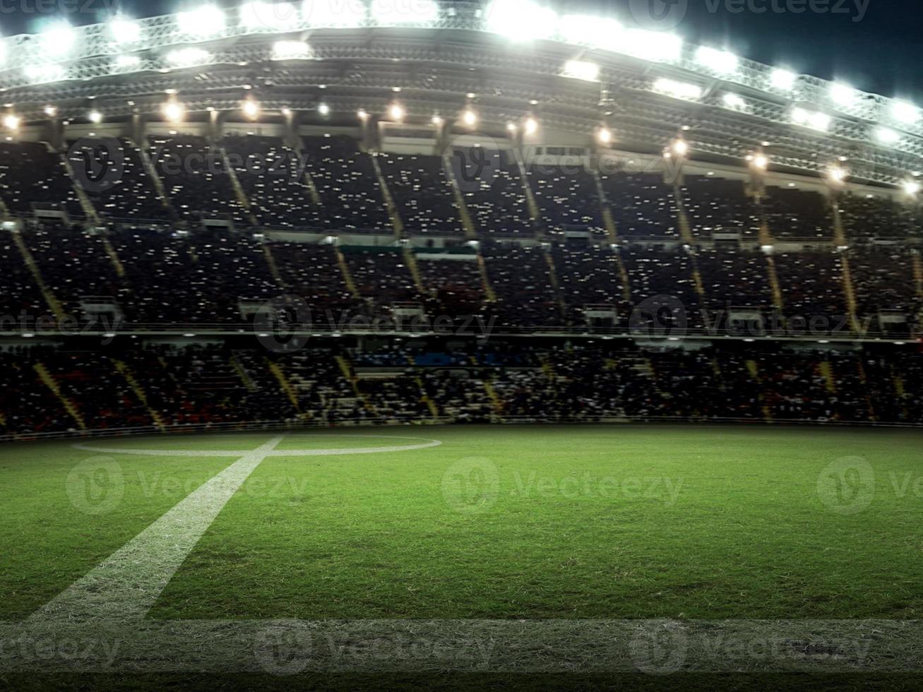 stadion med fans kvällen före matchen foto