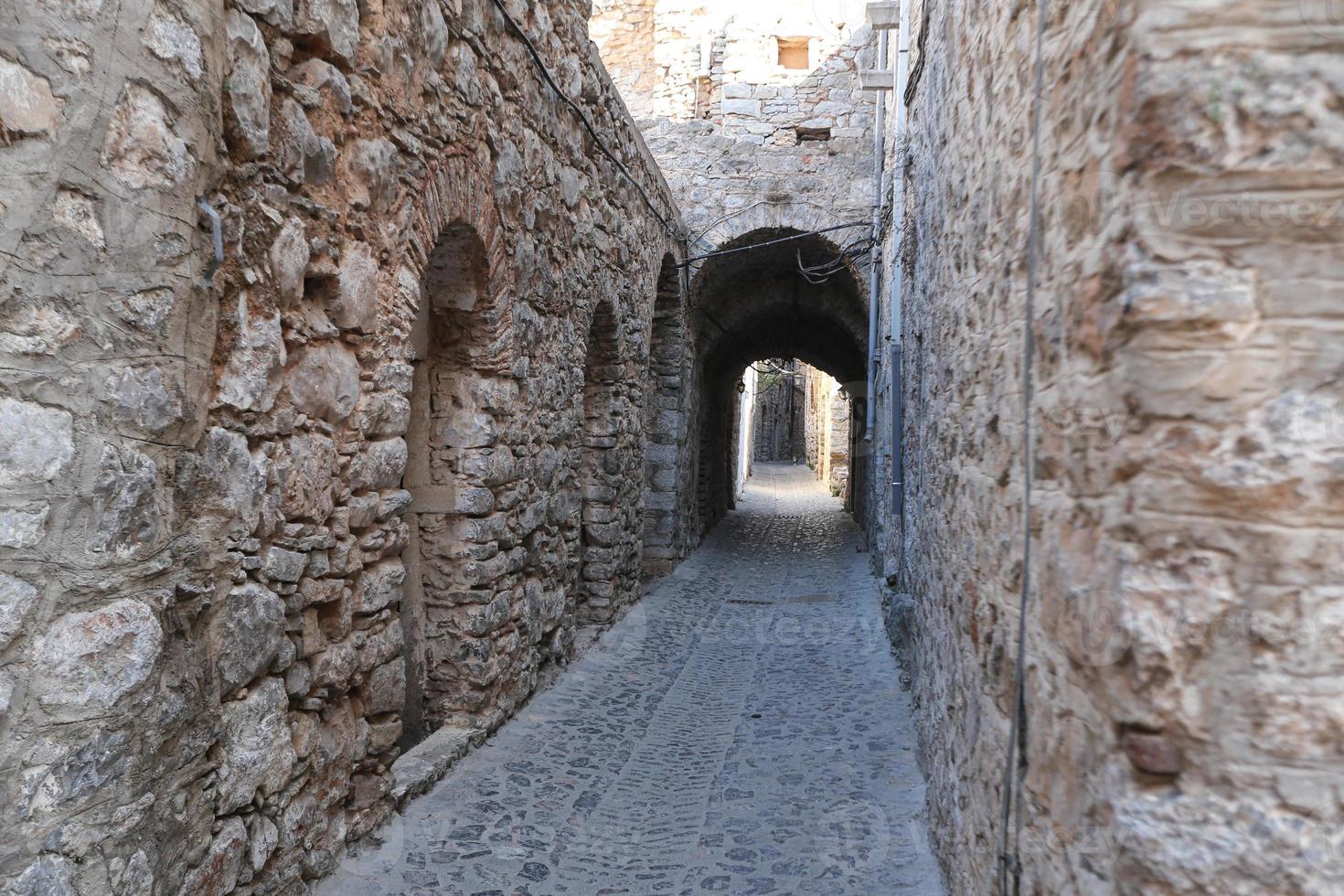 traditionell gata i mesta, ön Chios, Grekland foto