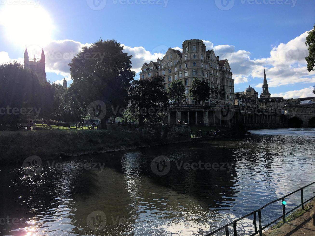 utsikt över badstaden i eftermiddagssolen foto