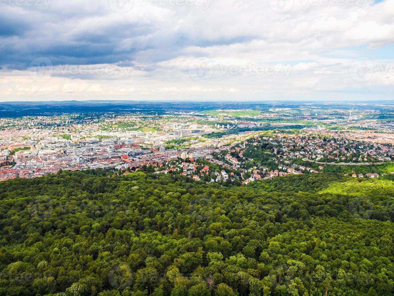 hdr flygfoto över stuttgart, tyskland foto