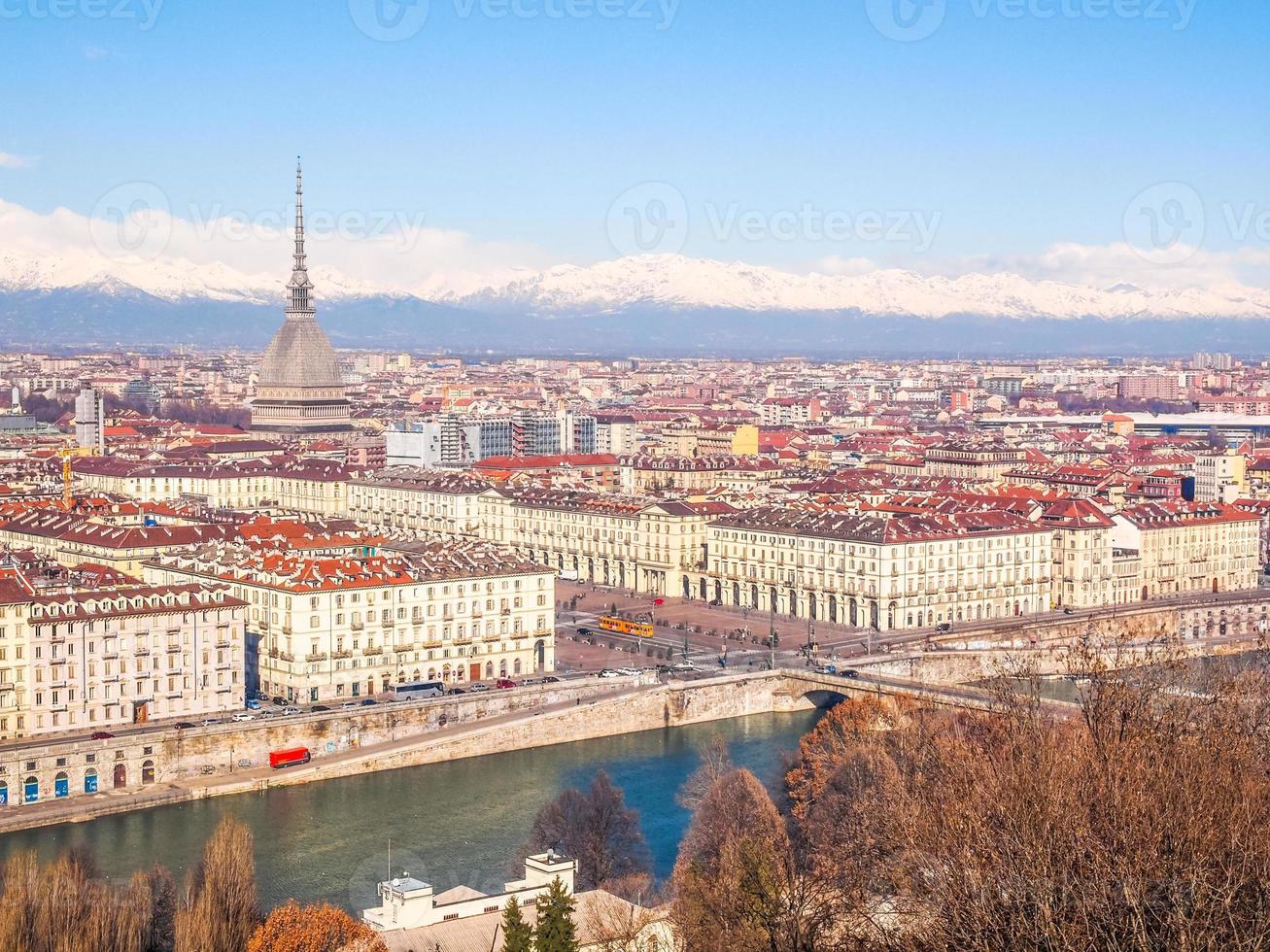 hdr flygfoto över turin foto