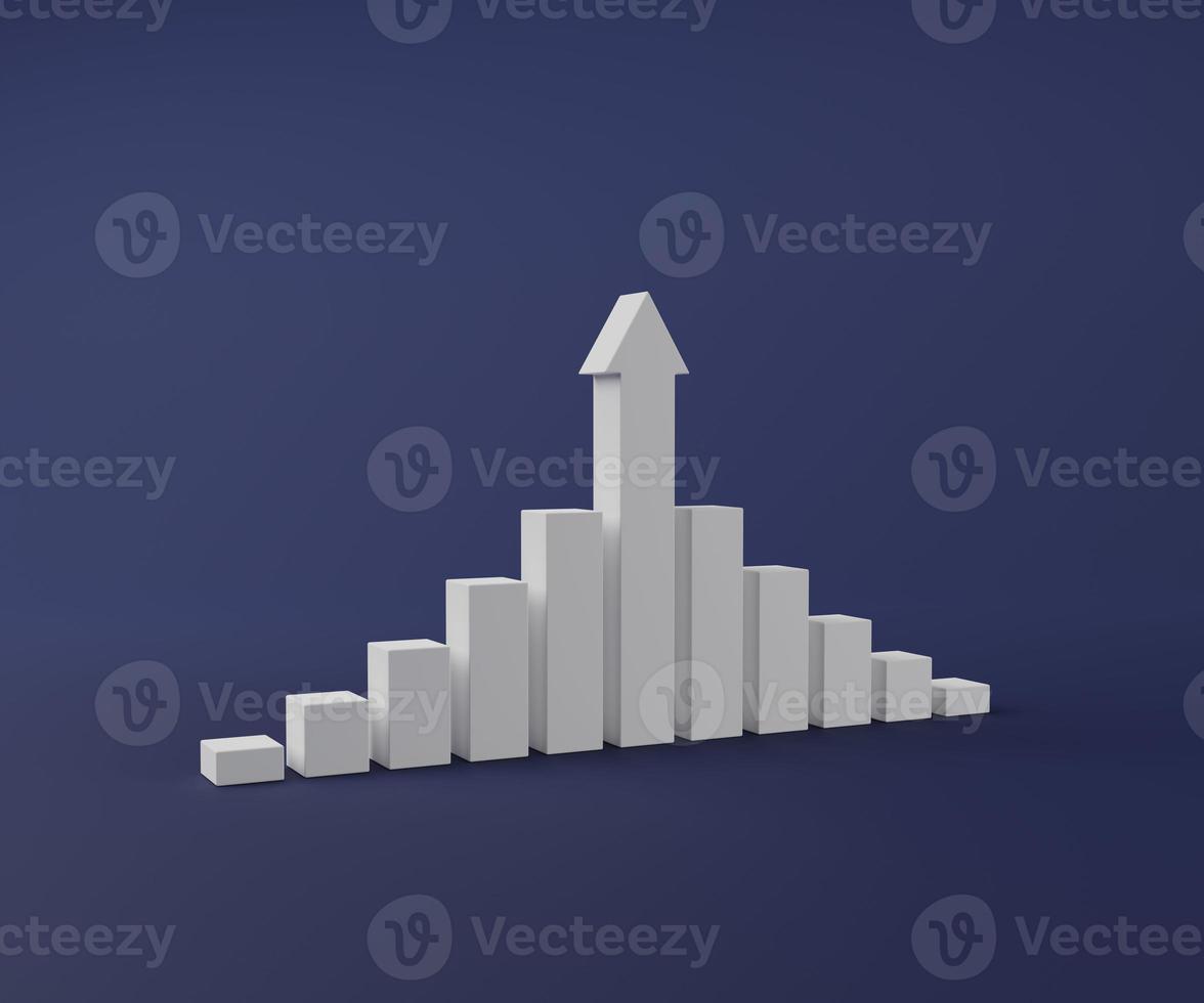 vit trappsteg tillväxt graf väg till framgång 3d render illustration foto