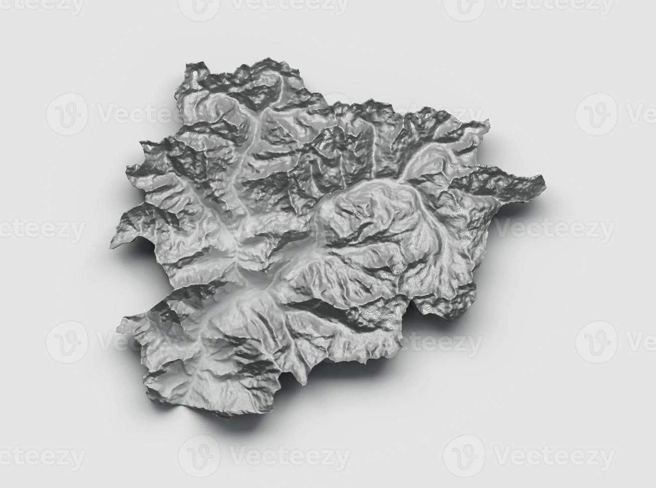 andorra karta burma skuggad relief höjd karta på vit bakgrund 3d illustration foto