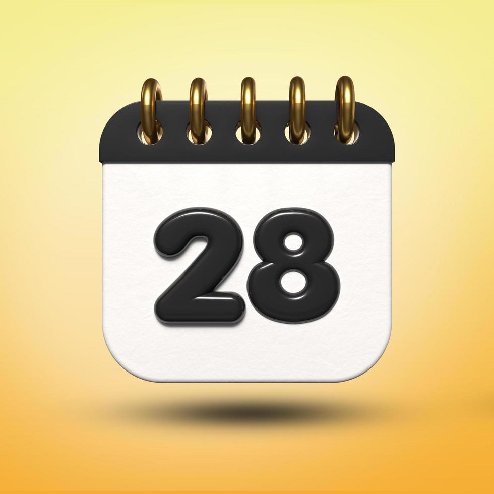 3D transparent kalenderdatum 19 för mötesschema, evenemangsschema, semester, arbete, skolfärg svart foto