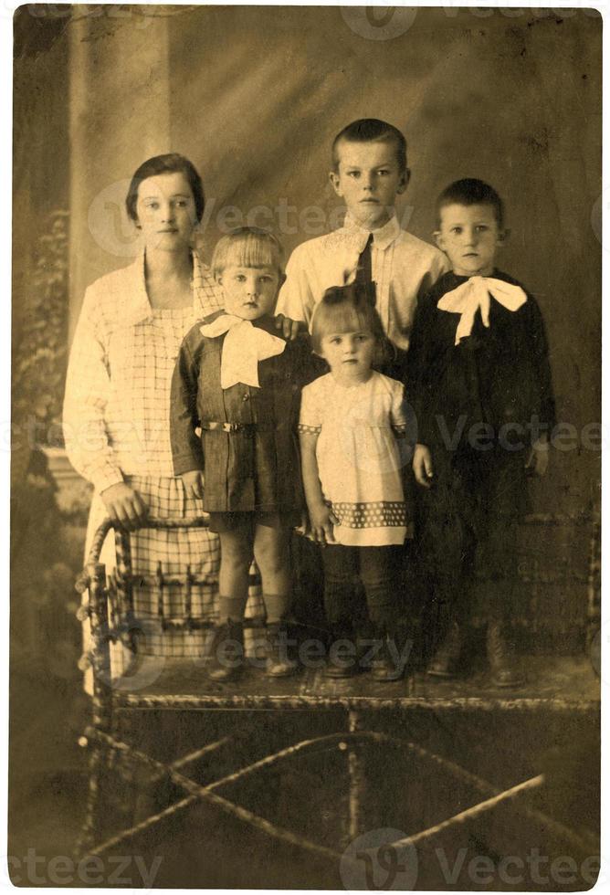 familj. vintage porträtt. foto