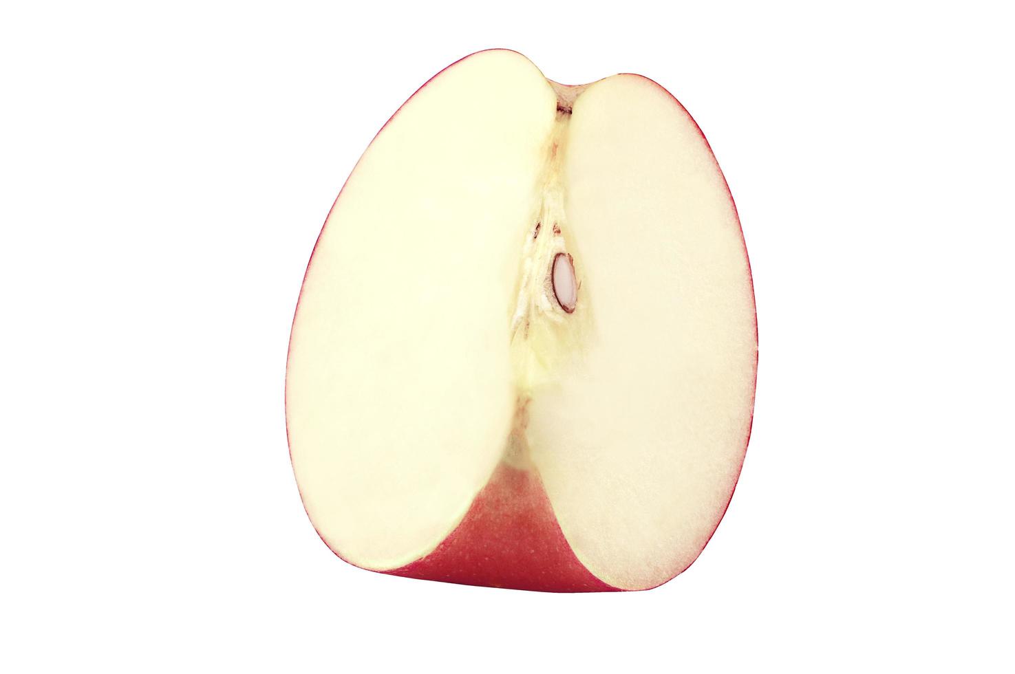 färskt äpple isolerad på vit bakgrund med urklippsbana. foto