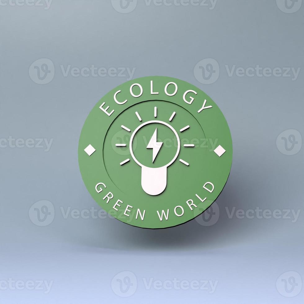 ikon på temat eko. ekologi koncept. 3d rendering. foto