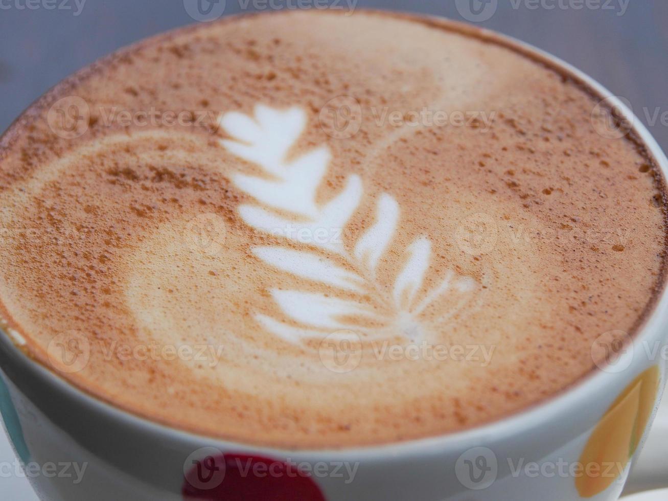 varm latte är bra för din morgon foto
