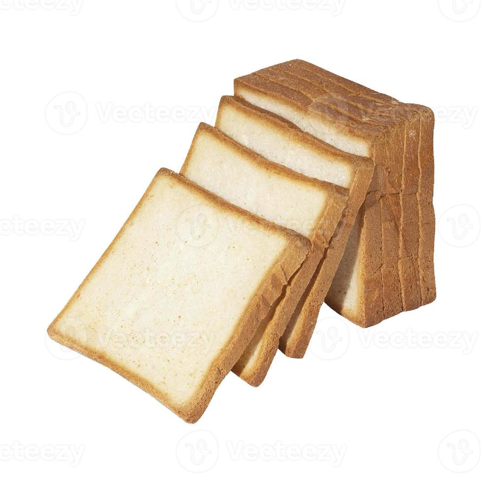 rått hela bröd, amerikansk toast, skivad, skär isolerad på vit bakgrund foto