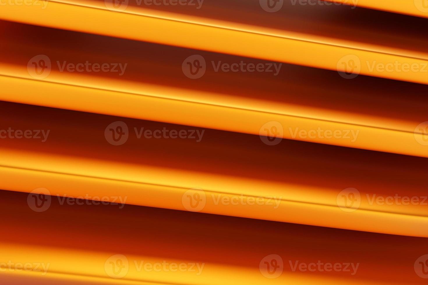 3D-illustration av orange glödande färglinjer. teknik geometri bakgrund. foto