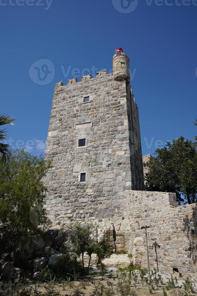 torn i bodrum slott, mugla, kalkon foto