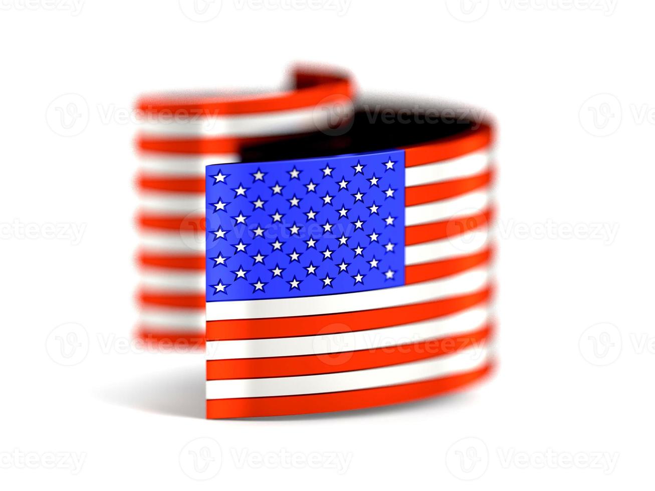 viftar med oss amerika staternas flagga 4 juli självständighetsdag i 3d rendering foto