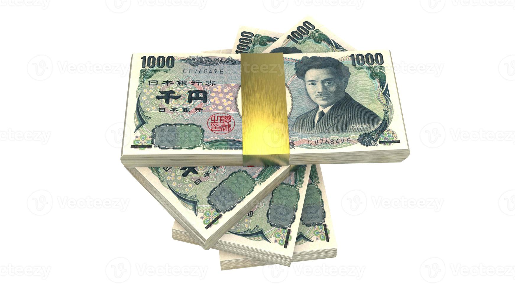 japansk yen valuta 3d-rendering foto