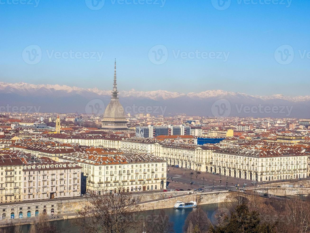 hdr flygfoto över turin foto