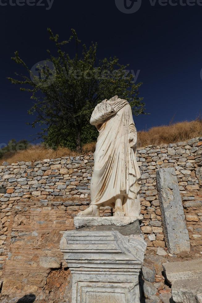 staty i Efesos antika stad, izmir, Turkiet foto