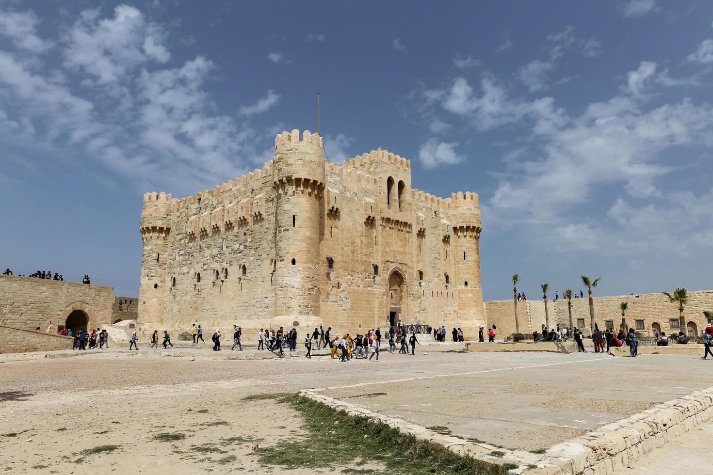 citadellet av qaitbay i alexandria, egypten foto