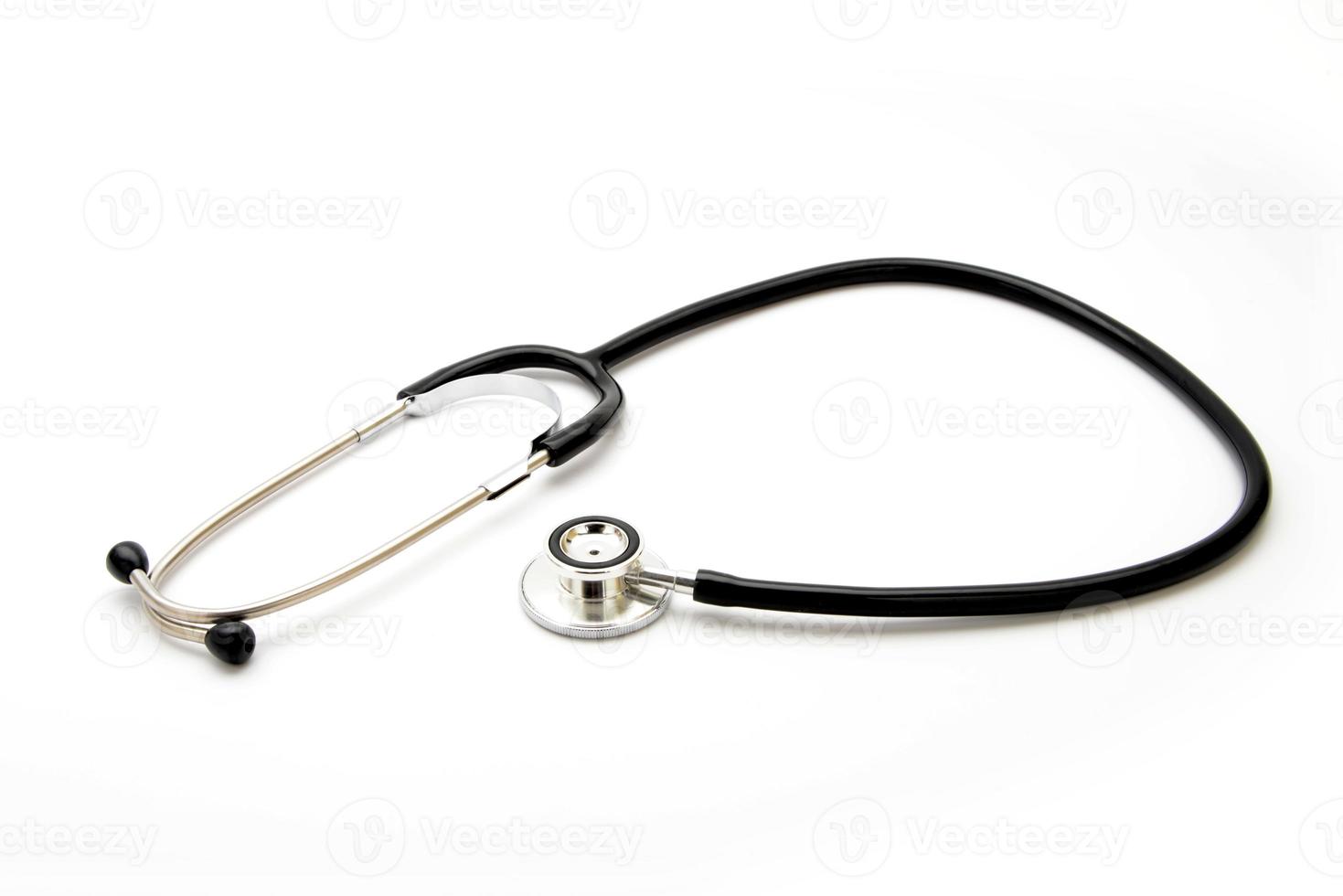 svart stetoskop på vit bakgrund foto