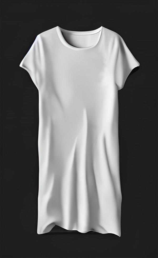 vit färg slim fit kort ärm lång kropp t-shirt mockup foto